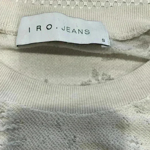IRO Jeans Sweater Sweat Shirt Distressed Oversized Size Small off white - Picture 10 of 10
